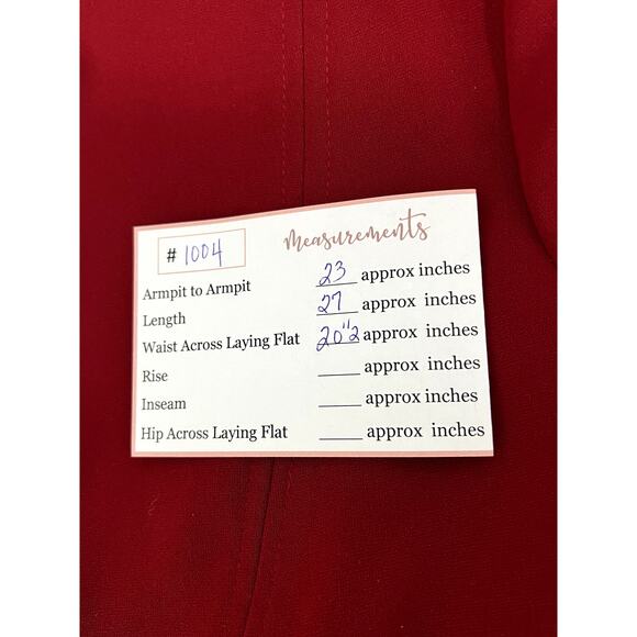 Studio I Red Removable Shoulder Pads No Pockets Light Weight Open Blazer Size 16 - Picture 7 of 7